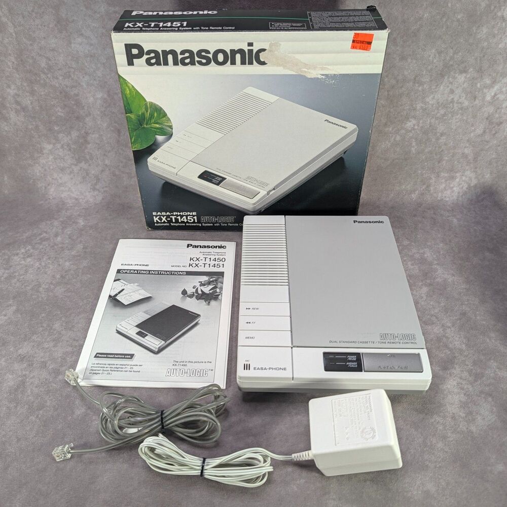 Vintage Panasonic KX-T1451 Easa-Phone Dual Cassette Answering Machine Boxed